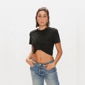 Black Knotted Crop Top